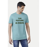 Men's Casual Half sleeve Printed Cotton Crew Neck T-shirt (Light Blue) - GillKart