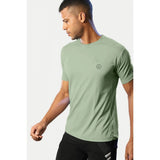 Men's casual half sleeve solid Pista polyester crew neck T-shirt - regular fit, solid design