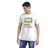 Men's Casual Half sleeve Printed Polyester Crew Neck T-shirt (White) - GillKart