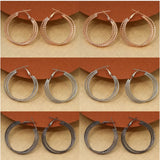 Antique hoop earrings, 6 pairs. Multi-colored, metal finish. Stylish, lightweight design.