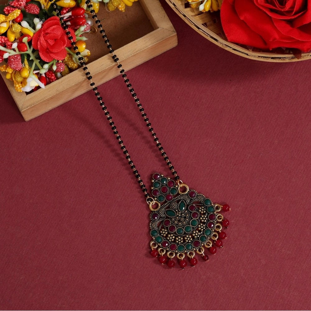 Women's Maroon &amp; Green Color Mangalsutra - GillKart