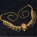 Women's Maroon &amp; Green Color Glass Stone Kamarband Adjustable Chain - GillKart