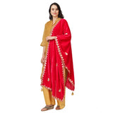 Pink velvet Gotta Patti dupatta for women festive occasions, 2.25-2.50m length