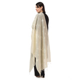 Off-white cotton embroidered dupatta for festive occasions, 2.25m to 2.50m length