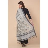 Black Art Silk Printed Dupatta (2.25-2.50m), women's casual wear accessory