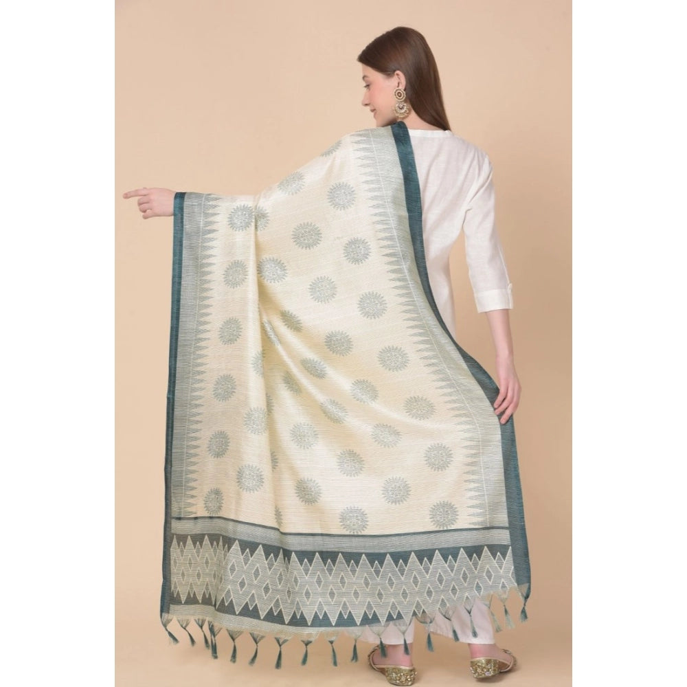Art silk printed grey dupatta for women, 2.25-2.50mtr length, ideal for casual occasions