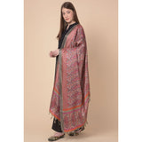 Art silk printed grey dupatta for women, casual occasion wear, length 2.25-2.50mtr