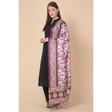 Art silk printed purple dupatta for women, length 2.25-2.50m, suitable for casual occasions