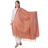 Art silk printed red dupatta for women, 2.25-2.50 mtr length, casual occasion wear