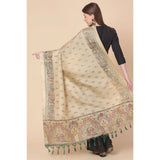 Art silk printed gold dupatta for women, casual occasion, length 2.25-2.50mtr