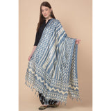 Art silk printed grey dupatta for women, 2.25-2.50 mtr length for casual occasions
