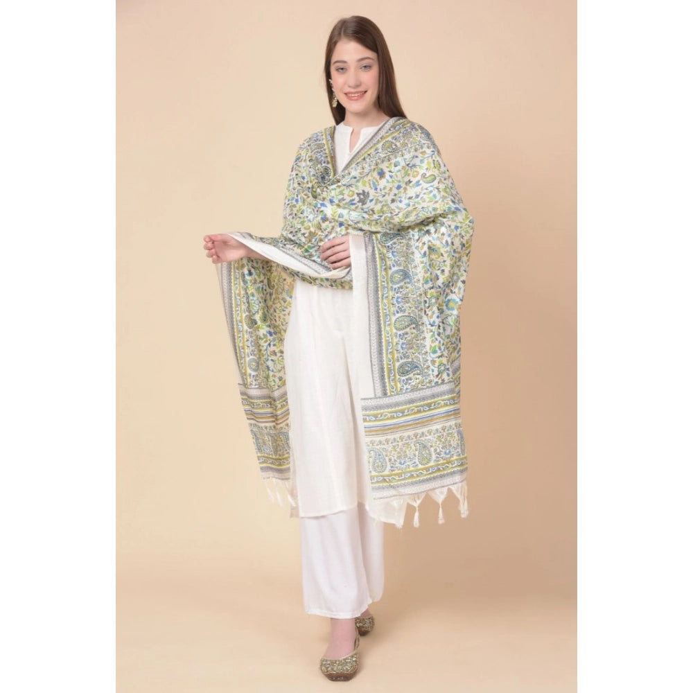 Art Silk printed grey dupatta for women, casual occasion, 2.25-2.50m length