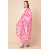 Art Silk printed pink dupatta for women (2.25-2.50 mtr), perfect for casual occasions