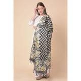 Black Art Silk Printed Dupatta (2.25-2.50m), ideal for casual occasions