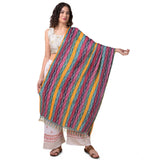 Multicolor Chanderi printed dupatta for women, vibrant design, 2.25-2.50m length, suitable for casual occasions