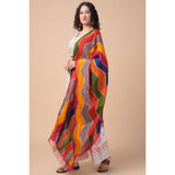 Multicolor Chanderi printed dupatta, 2.25-2.50mtr length for casual occasions, women's wear
