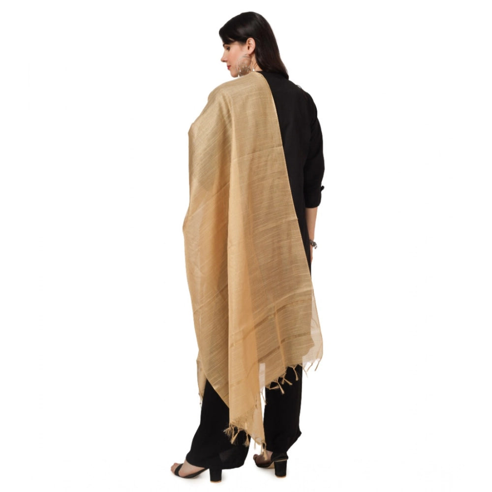 Gold Chanderi Solid Dupatta for festive occasions, 2.25-2.50m length