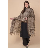 Art silk printed brown dupatta for casual wear, length 2.25-2.50mtr