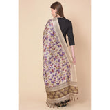 Gold art silk printed dupatta for casual occasions, length 2.25-2.50mtr