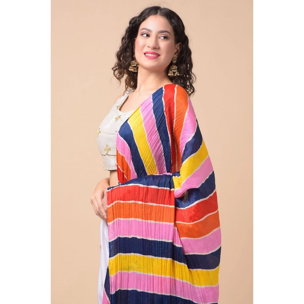 Multicolor Chanderi Printed Dupatta (2.25-2.50m), ideal for casual wear