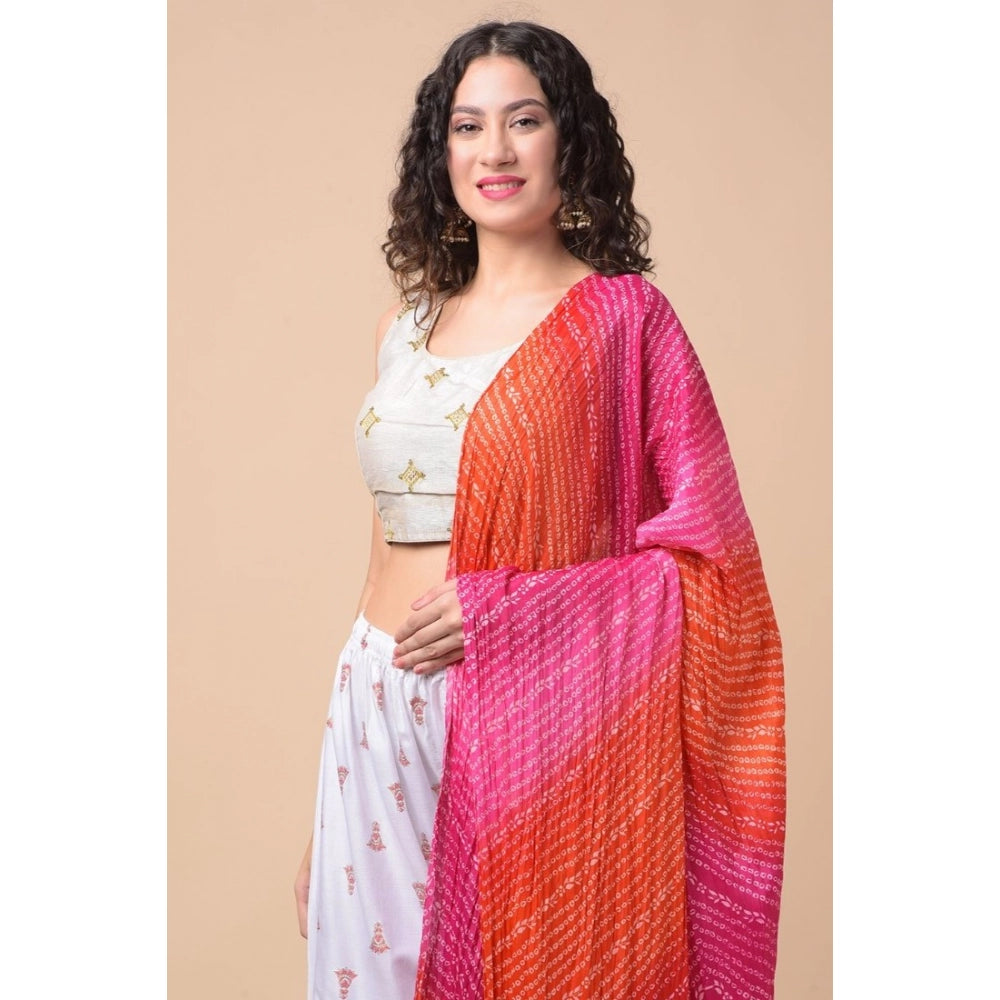 Multicolor Chanderi Printed Dupatta (2.25-2.50m), ideal for casual wear