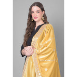 Gold velvet Gotta Patti dupatta for women, festive occasion wear, length 2.25-2.50mtr