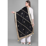 Black velvet Gotta Patti dupatta for festive occasions, 2.25-2.50 mtr length