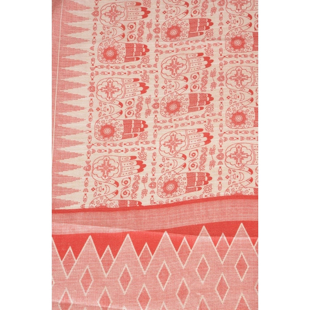 Orange art silk printed dupatta for women, vibrant design, casual occasion, length 2.25-2.50m