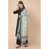 Art Silk printed grey dupatta, casual women's fashion accessory (2.25-2.50m)