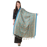 Art silk turquoise printed dupatta for women, 2.25-2.50 mtr length, suitable for casual occasions