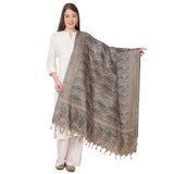 Art silk printed grey dupatta for women, 2.25-2.50 mtr length, casual occasion