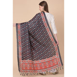 Black Art Silk Printed Dupatta (2.25-2.50mtr), casual women's wear accessory