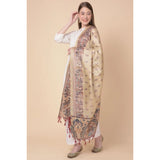 Gold Art Silk printed dupatta for women, length 2.25-2.50m, suitable for casual occasions