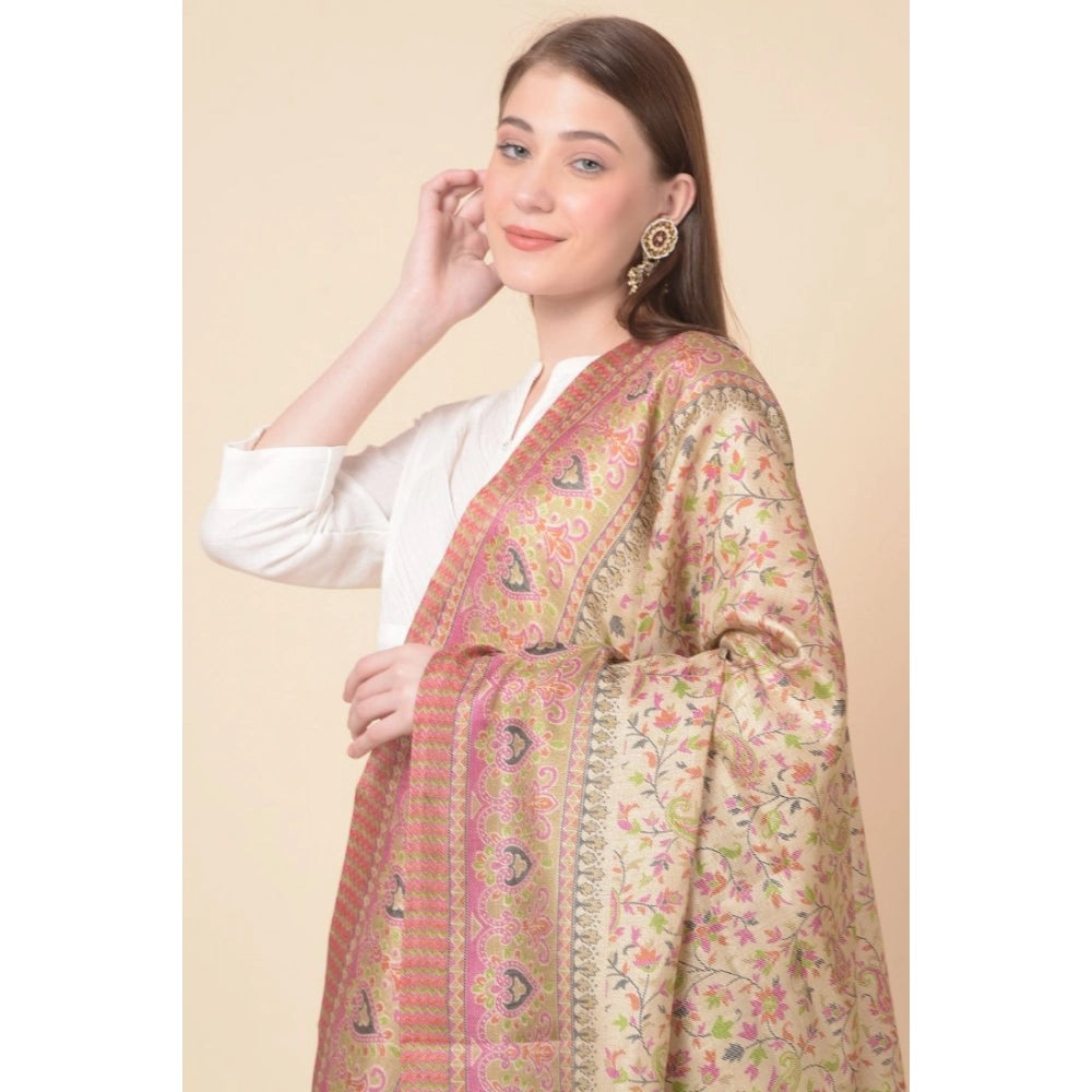 Art Silk printed pink dupatta for women, vibrant design, 2.25-2.50m length for casual occasions