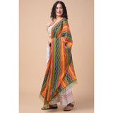 Multicolor Chanderi printed dupatta for women, length 2.25-2.50m suitable for casual occasions