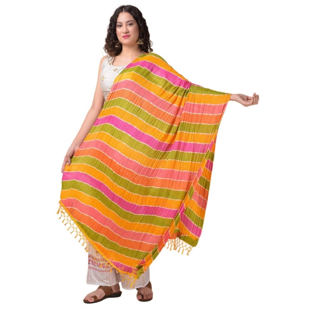 Multicolor Chanderi printed dupatta for casual occasions, 2.25 to 2.50 mtr length