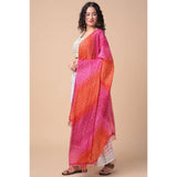 Multicolor Chanderi printed dupatta for women, length 2.25-2.50m, ideal for casual occasions