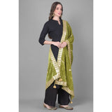 Olive velvet Gotta Patti dupatta (2.25-2.50mtr), ideal for festive occasions