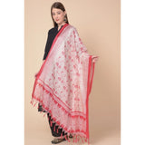 Red art silk printed dupatta for casual wear, length 2.25-2.50mtr on hanger