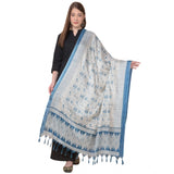 Art silk turquoise printed dupatta for women (2.25-2.50 mtr), vibrant cultural accessory for casual occasions