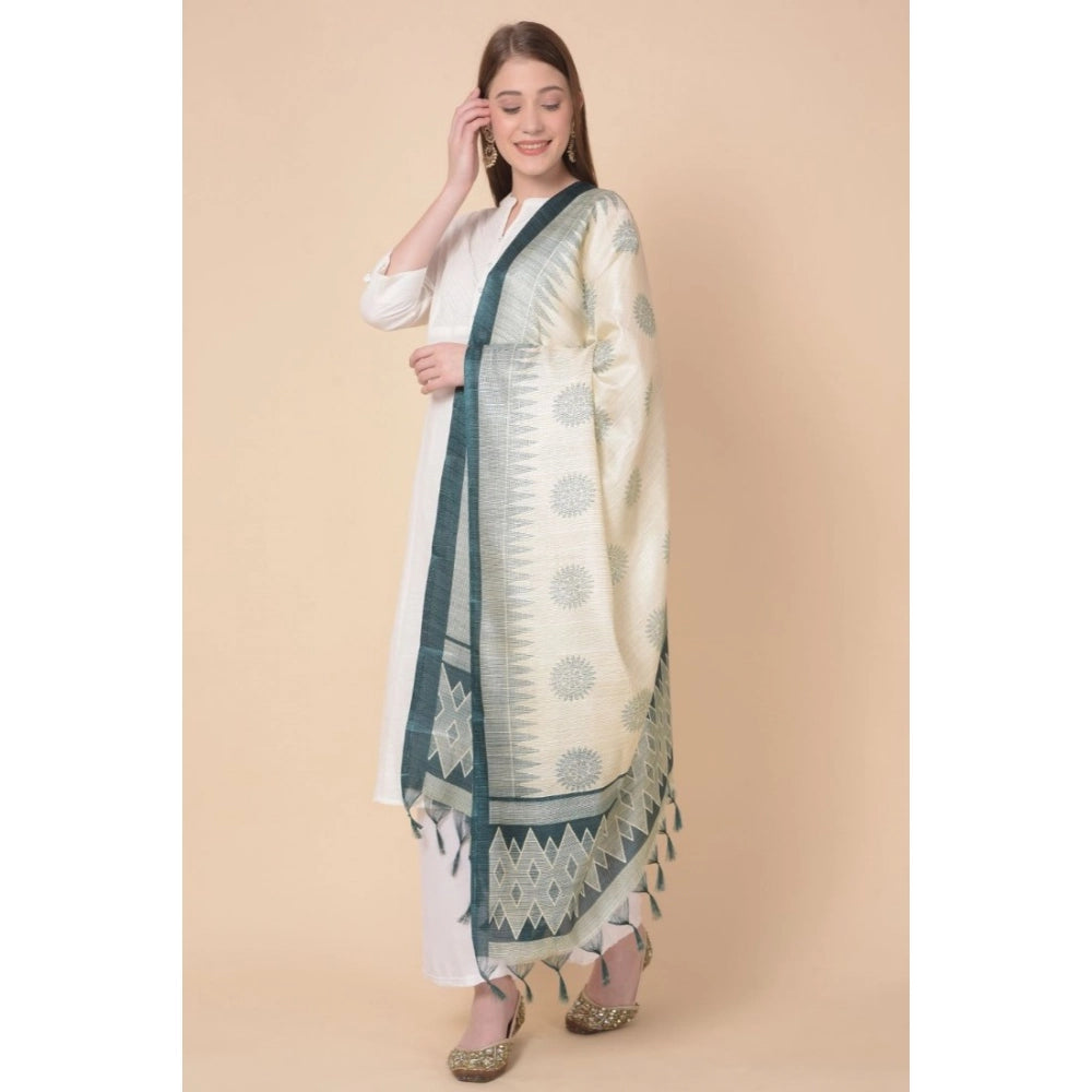 Grey Art Silk Printed Dupatta for women, 2.25-2.50m length for casual occasions