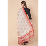 Art silk printed red dupatta, length 2.25-2.50mtr for casual women's occasions
