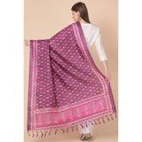 Art silk printed purple dupatta for casual occasions, length 2.25-2.50mtr