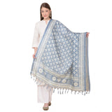 Grey Art Silk Printed Dupatta for casual occasions, 2.25 to 2.50 mtr length