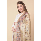 Art silk printed gold dupatta for women, length 2.25 to 2.50 mtr, suitable for casual occasions