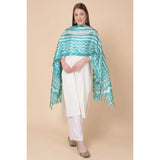Art silk printed turquoise dupatta for women (2.25-2.50 mtr), casual occasion accessory
