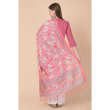 Art silk pink dupatta (2.25-2.50 mtr), vibrant printed design for casual occasions, women's traditional Indian wear