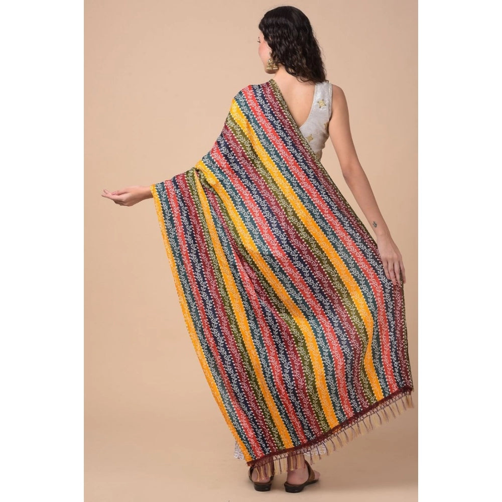 Multicolor Chanderi printed dupatta for women, 2.25-2.50m length, casual occasion wear