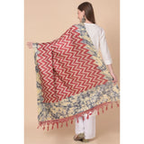 Art silk maroon printed dupatta for women's casual wear, 2.25-2.50m length, patterned accessory on display