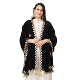 Black velvet Gotta Patti dupatta for women's festive wear, 2.25-2.50m length